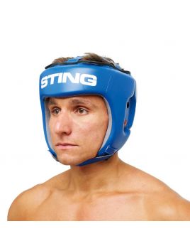 Sting S2AH-0201 Competition Leather Head Guard Aiba Approved Blue