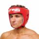 Sting S2AH-0201 Competition Leather Head Guard Aiba Approved Red
